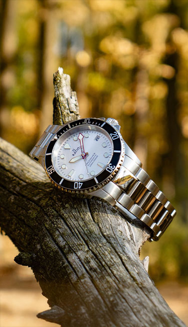 Ratio FreeDiver Sapphire Stainless Steel Silver Sunray Dial